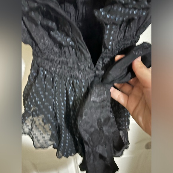 Vintage Y2K RARE Buddhist Punk Black Ruffle Tie Jacket NWT - Picture 5 of 8